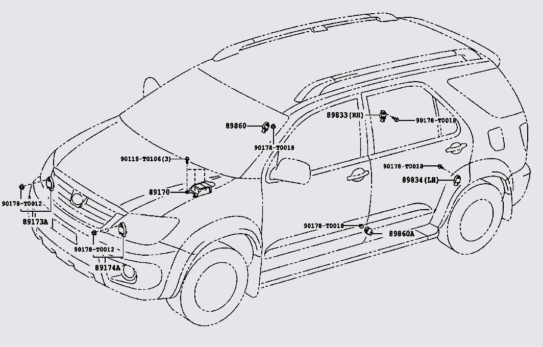 Cảm biến va chạm Toyota Innova 2004-2006