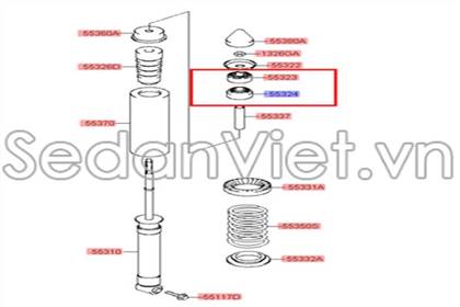 Cao su đệm giảm sóc sau, dưới Hyundai Getz 553241C000 chính hãng