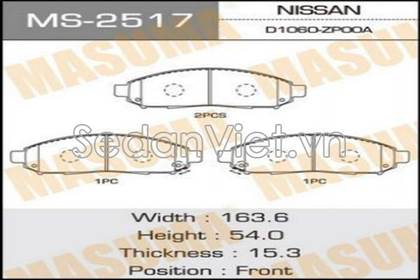 Má phanh trước Nissan Navara MS-2517 giá rẻ
