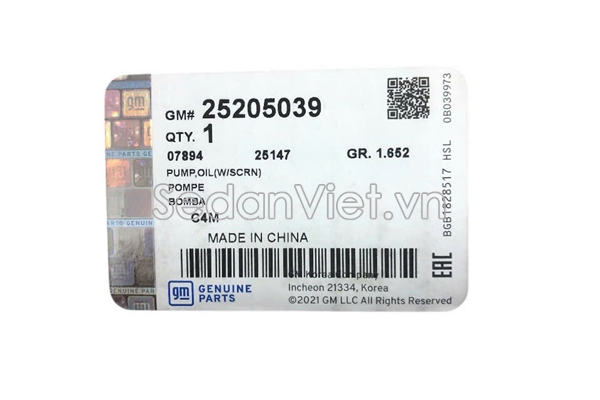 Bơm dầu động cơ 25205039