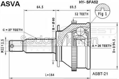 Đầu láp ngoài dùng cho xe Hyundai Santafe Gold 2001-2005