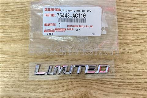 Chữ limited 75443AC110
