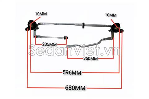 Cơ cấu gạt mưa Toyota Hiace 2007-2014