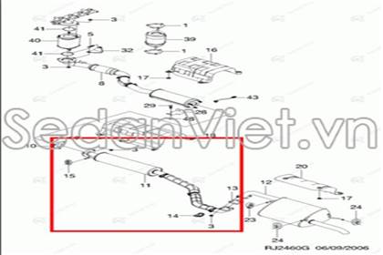Ống xả đoạn giữa Chevrolet Lacetti 2009-2012