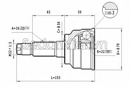 Đầu láp ngoài Mazda 323 1999