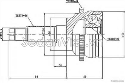 Đầu láp ngoài Mazda Premacy 2003-2005