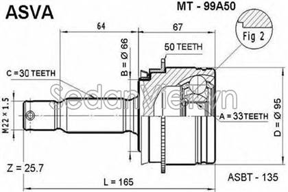 Đầu láp ngoài Mitsubishi Pajero V73 2000-2006
