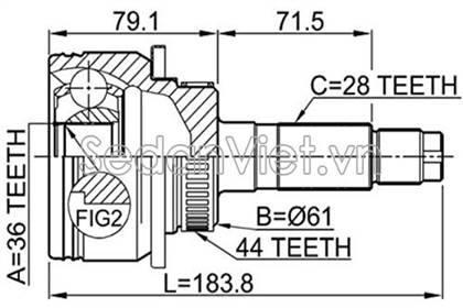 Đầu láp ngoài Ford Ranger 2009-2012