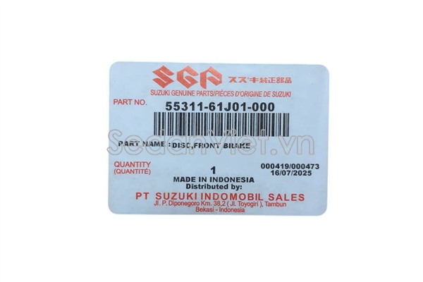 Đĩa phanh trước Suzuki Carry Pro 2008-2016