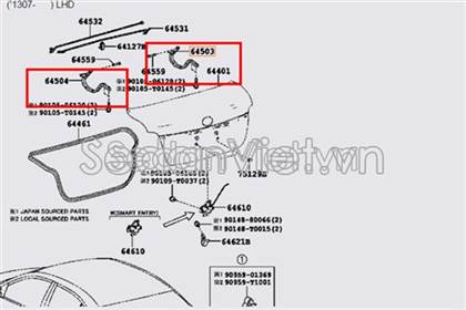 Gioăng cốp hậu Toyota Vios