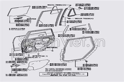 Hạn chế hành trình cánh cửa Toyota Innova 2012-2013