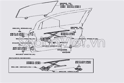 Compa nâng hạ kính cánh cửa Toyota Innova 2008-2011