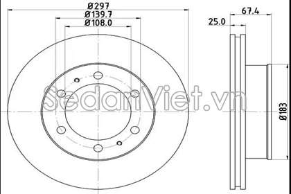 Đĩa phanh trước Toyota Hillux 2009-2010