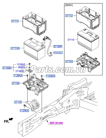 Giá đỡ bình ắc quy KIA Sorento 2015-2016