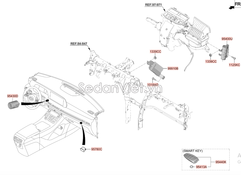 Pin chìa khóa từ Hyundai Accent 2018-2020
