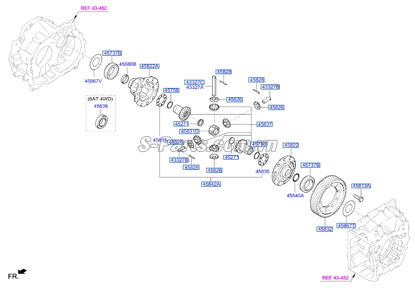 Vỏ vi sai hộp số Hyundai Santafe 2010-2012