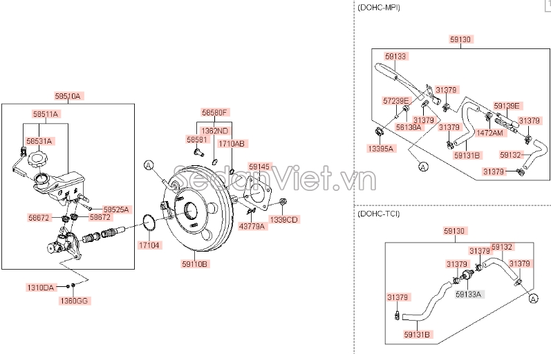 Gioăng bầu trợ lực phanh Hyundai i10 Grand 2014-2016