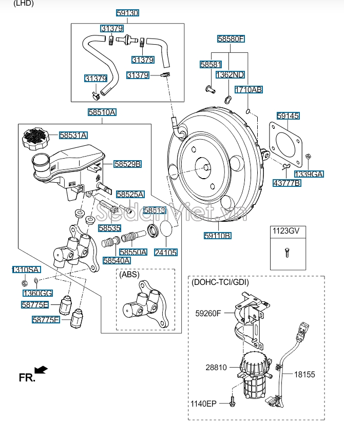 Nắp bình dầu tổng phanh KIA Morning 2015