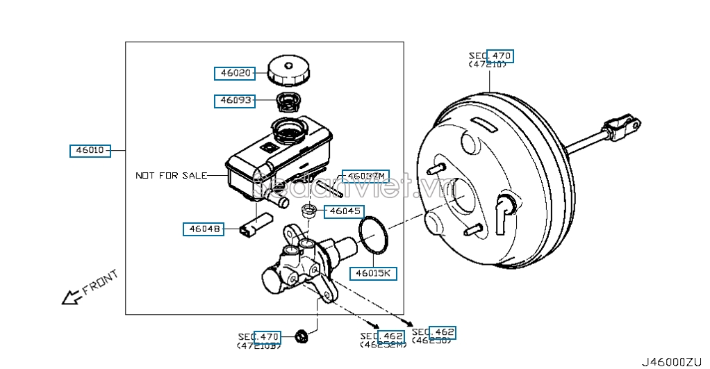 Nắp bình xăng phanh Nissan Navara NP300 2015-2020