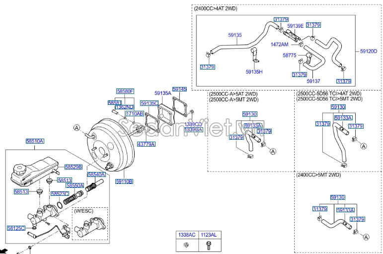 Bầu trợ lực phanh Hyundai Grand Starex 2008-2013