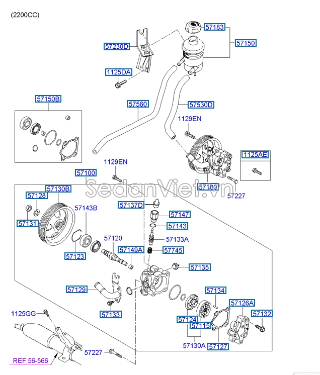 Bơm trợ lực Hyundai Santafe 2006-2008