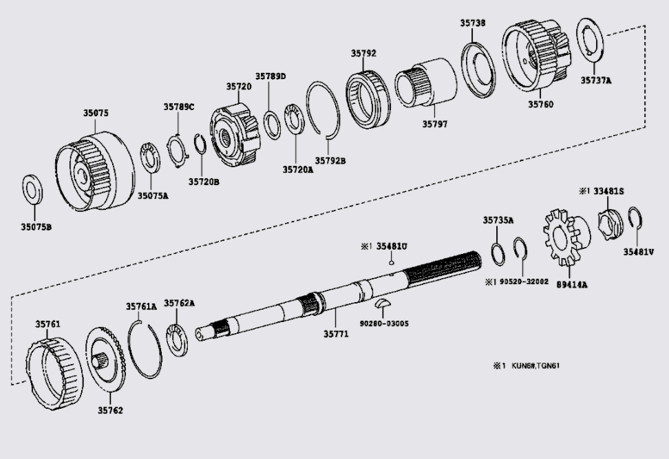 Bánh răng ly hợp đảo chiều Toyota Fortuner 2009-2012