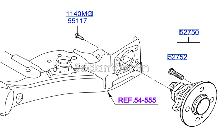 Bi moay ơ sau Hyundai Accent 2006-2008