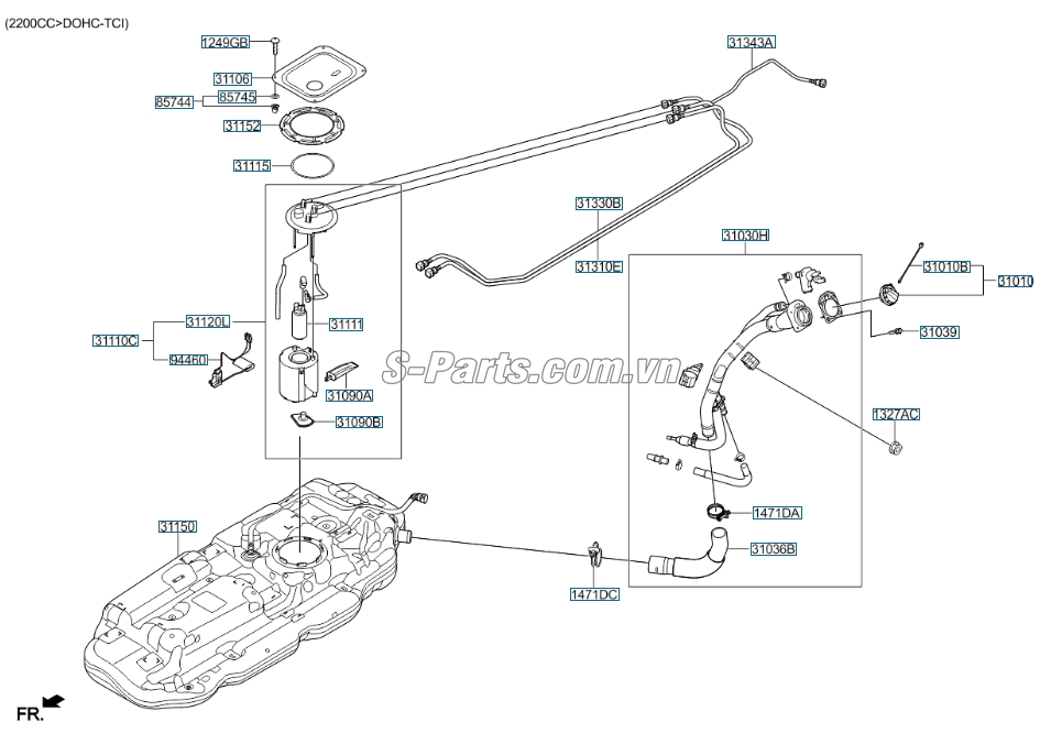 Gioăng cao su  nắp cụm bơm xăng KIA Carnival 2021-2024