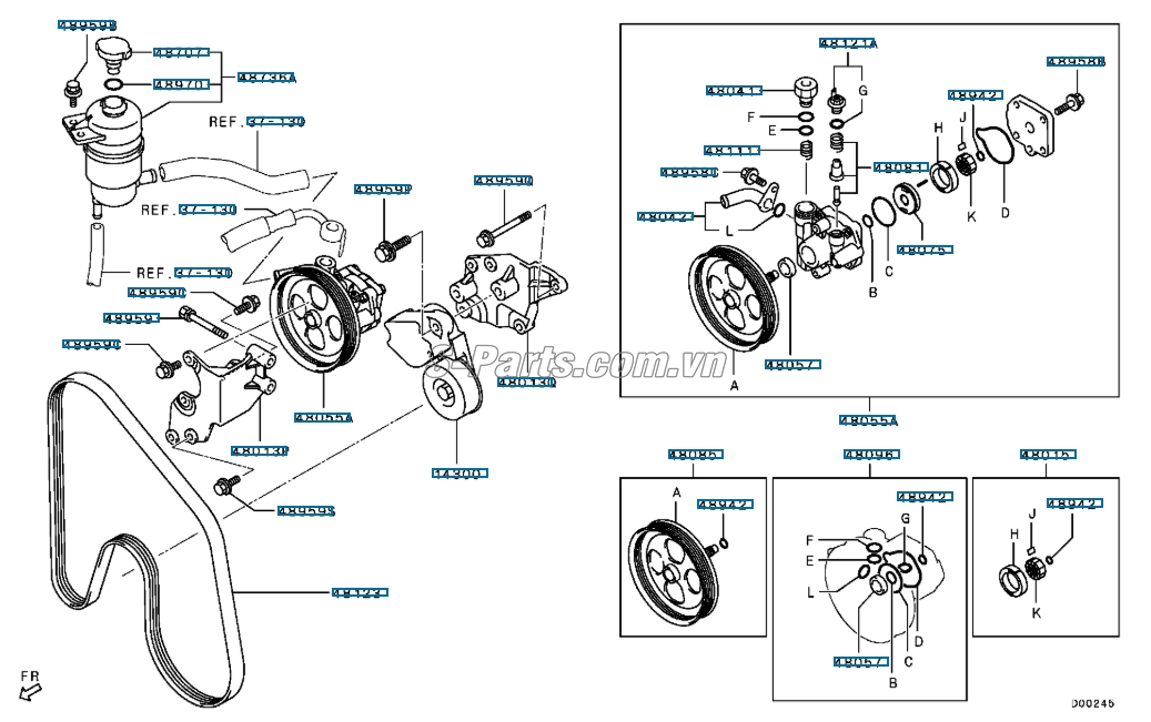 Bình dầu trợ lực lái Mitsubishi Triton 2005-2009