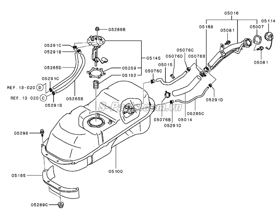 Gioăng nắp đổ xăng Mitsubishi Attrage 2014-2018