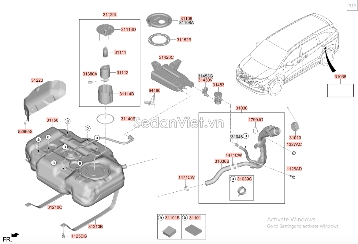 Cốc lọc xăng KIA Carnival 2021-2024