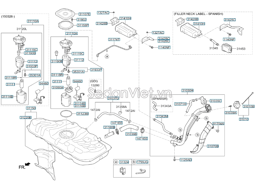Thùng đựng xăng KIA K3 2013-2016