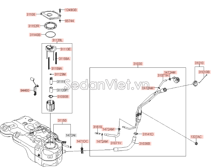 Ống dẫn xăng Hyundai Tucson 2015-2017