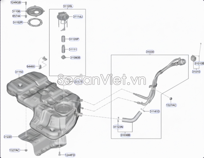 Gioăng cao su  nắp cụm bơm xăng KIA Carnival 2021-2024