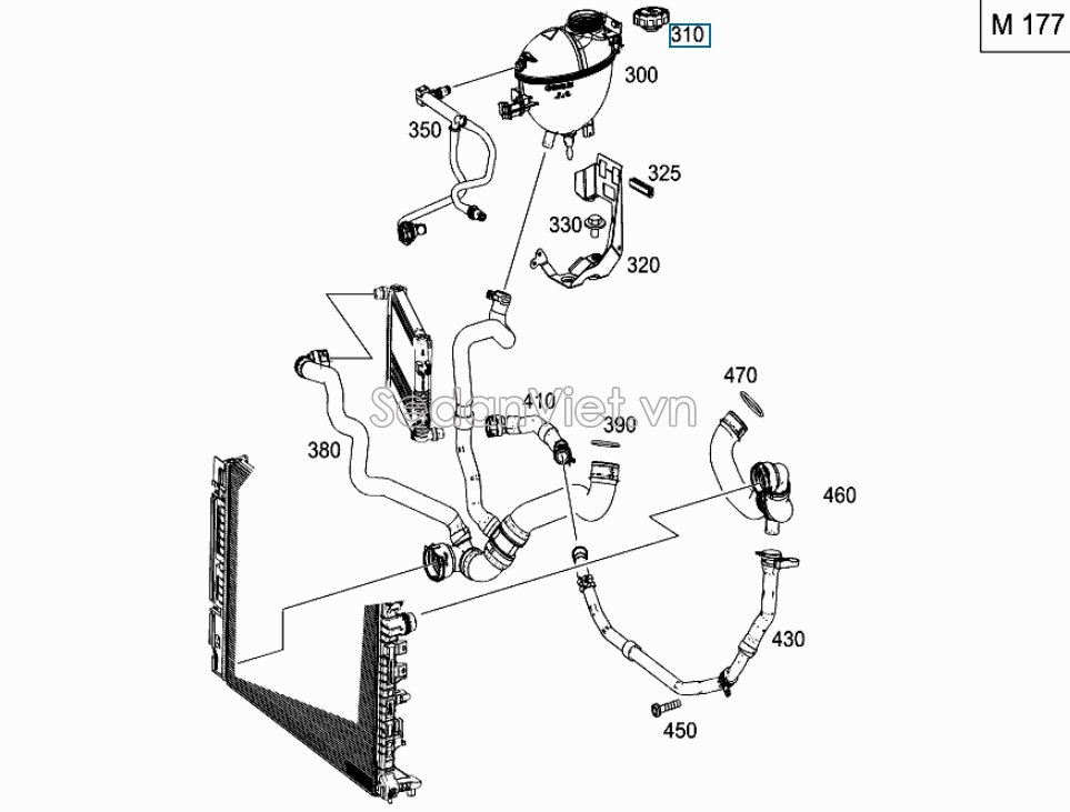 Nắp bình nước phụ Mercedes-Benz C180 2002