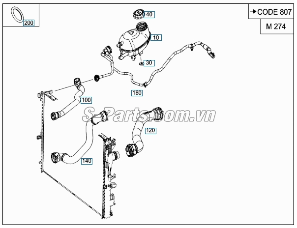 Bình nước phụ Mercedes-Benz C200 2014