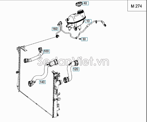 Bình nước phụ Mercedes-Benz C200 2014