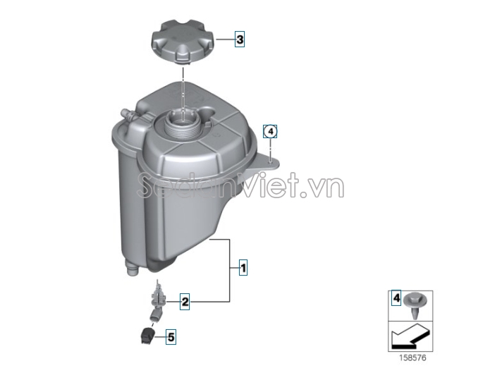 Bình nước phụ BMW X6 2010