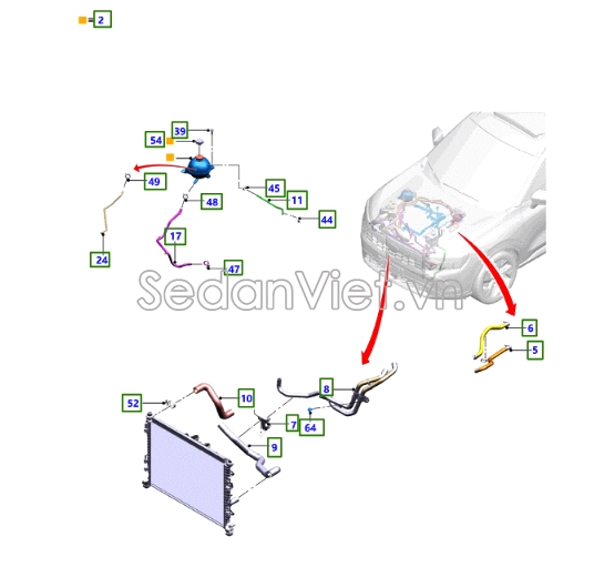 Nắp bình nước phụ Ford Transit 2008-2017