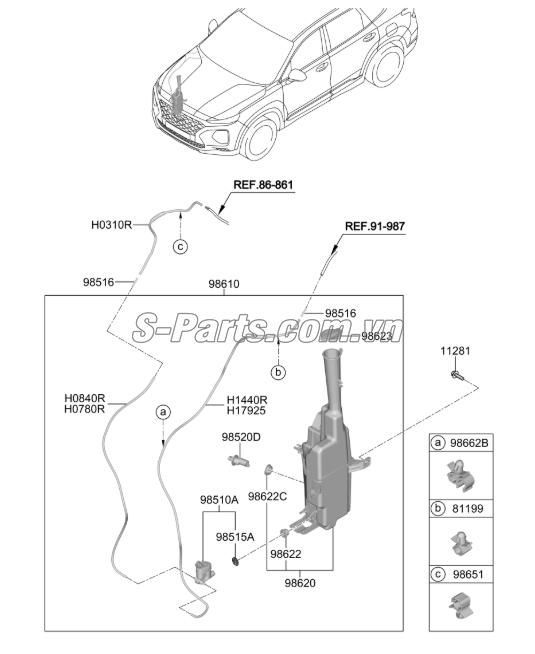 Bơm nước rửa kính Hyundai i10 Grand 2017