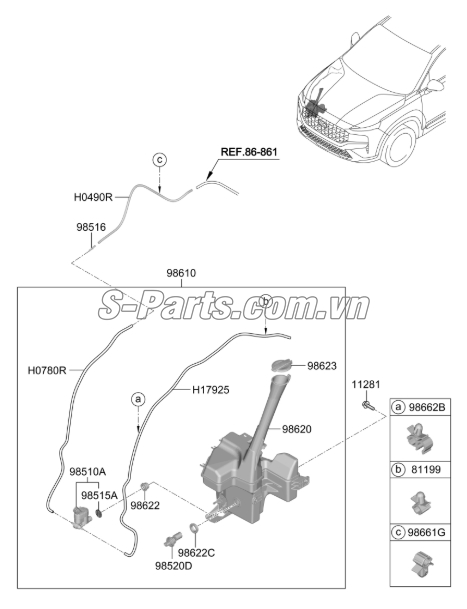 Bơm nước rửa kính Hyundai i10 Grand 2017
