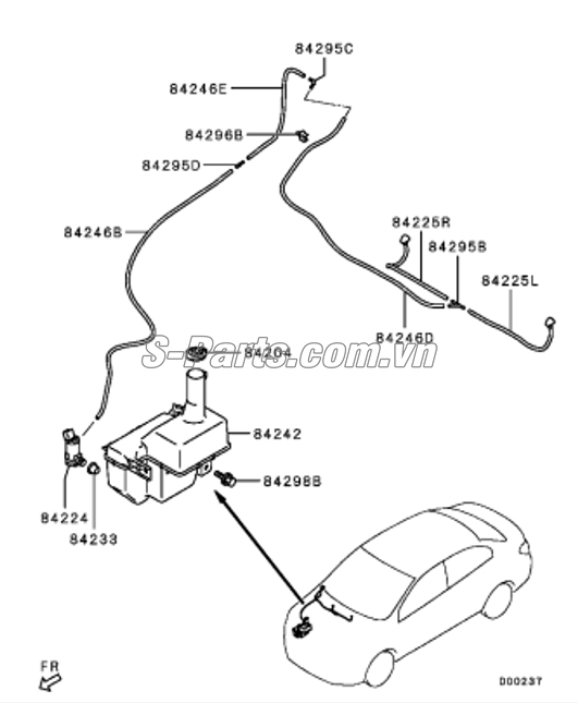 Nắp bình nước rửa kính Mitsubishi Attrage 2014