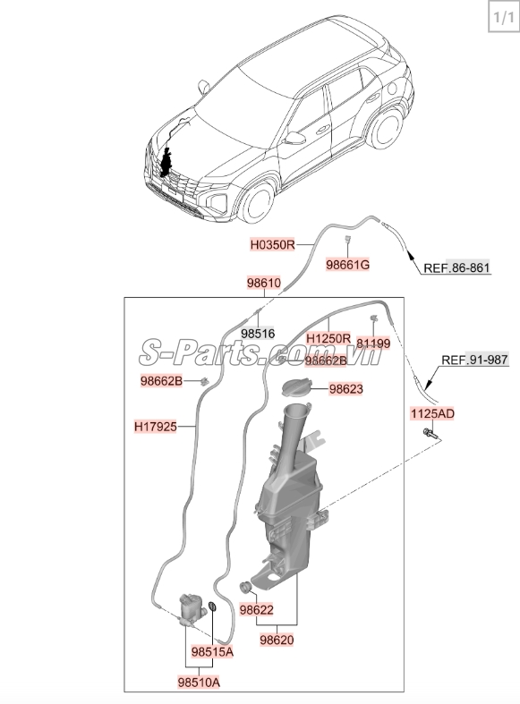 Bơm nước rửa kính Hyundai i10 Grand 2017