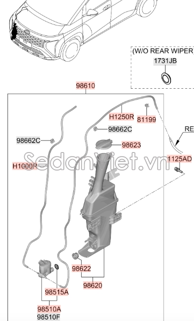 Bơm nước rửa kính Hyundai i10 Grand 2017