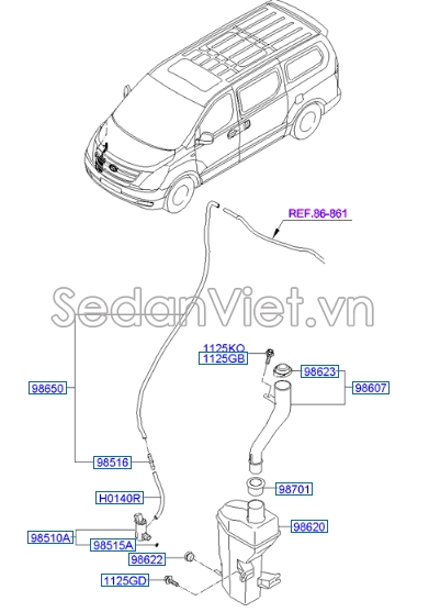 Bơm nước rửa kính không gạt mưa sau KIA Forte 2013