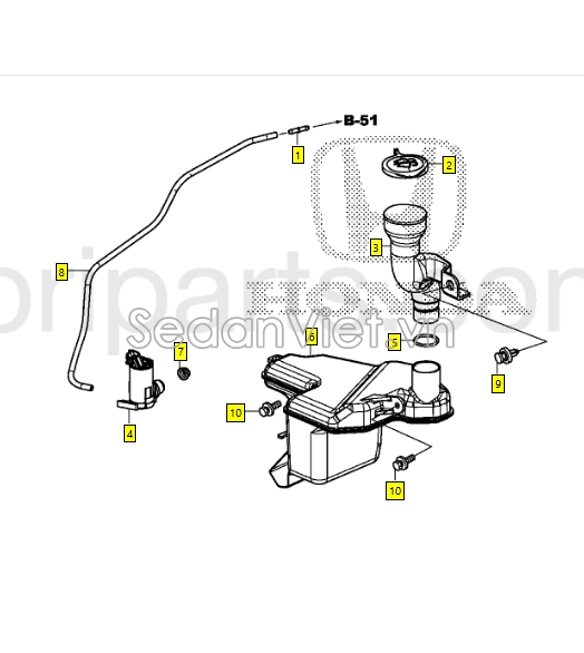 Nắp bình nước rửa kính Honda City 2015