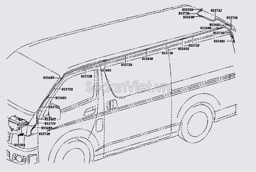 Ống dẫn nước rửa kính đằng sau Toyota RAV4 2006-2008