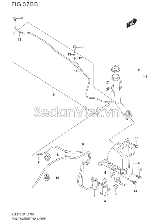 NÚM PHUN NƯỚC RỬA KÍNH SUZUKI SWIFT 3848069T00000 CHÍNH HÃNG - SEDANVIET.VN