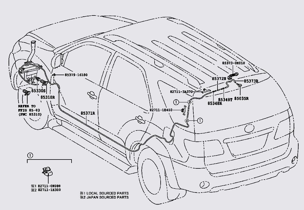 Cao su chặn nước bình nước rửa kính Toyota Fortuner 2009-2012