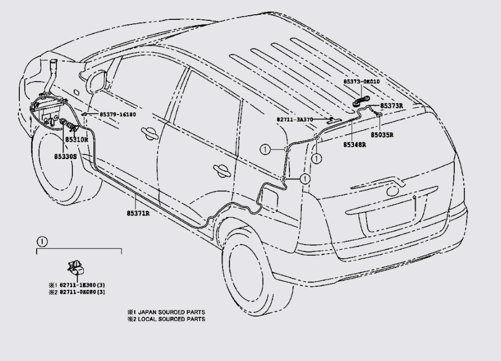 Cao su chặn nước bình nước rửa kính Toyota RAV4 2006-2008